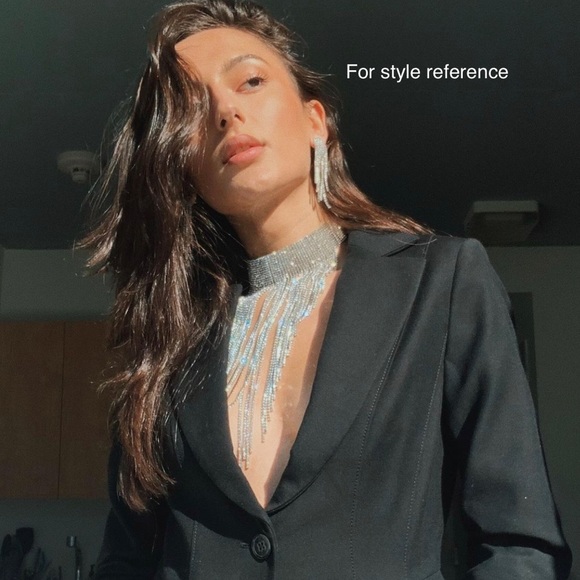 Rhinestone bib necklace & earrings set - Picture 2 of 16